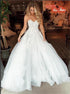 A Line Sweetheart Tulle Beading Lace Beach Wedding Dress LBQW0097